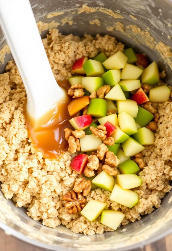 add apples and walnuts