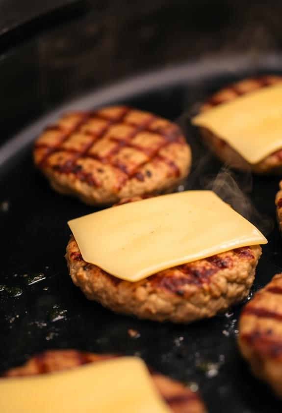 add cheese to patties