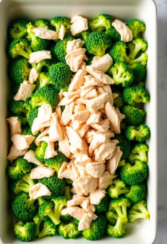 add chicken to broccoli