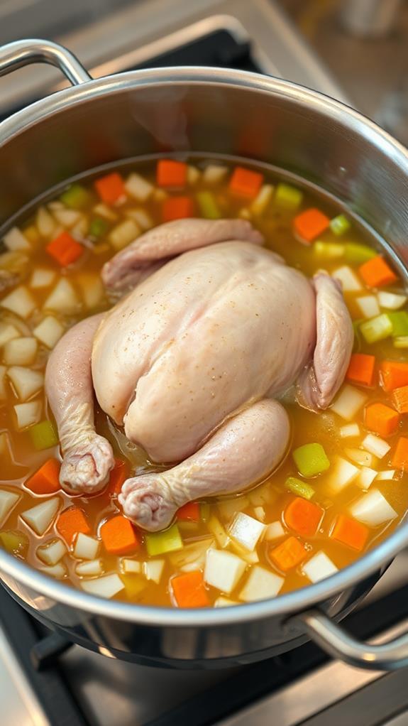 add chicken to pot