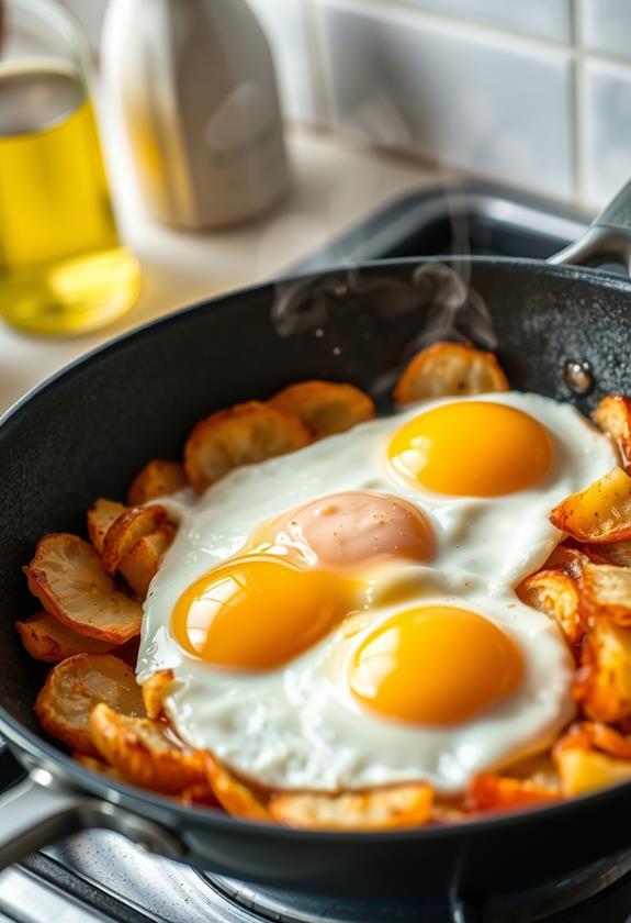 add eggs to skillet