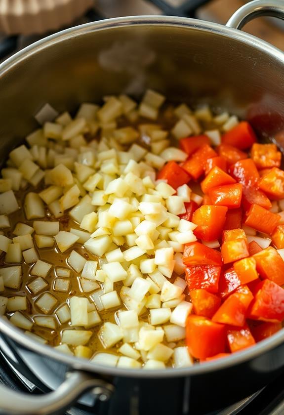 add garlic and bell pepper