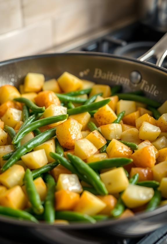 add potatoes green beans