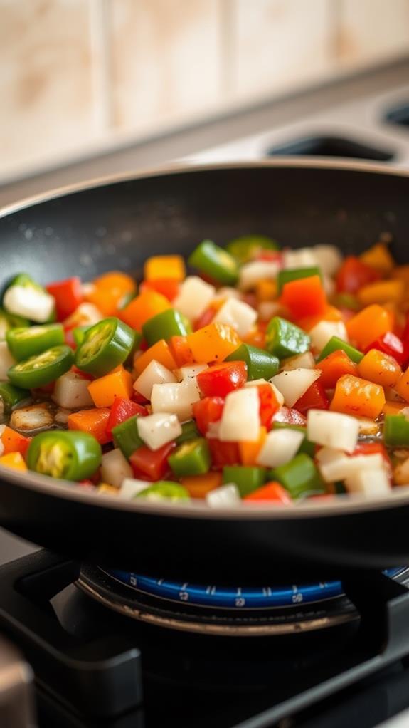 add vegetables to skillet