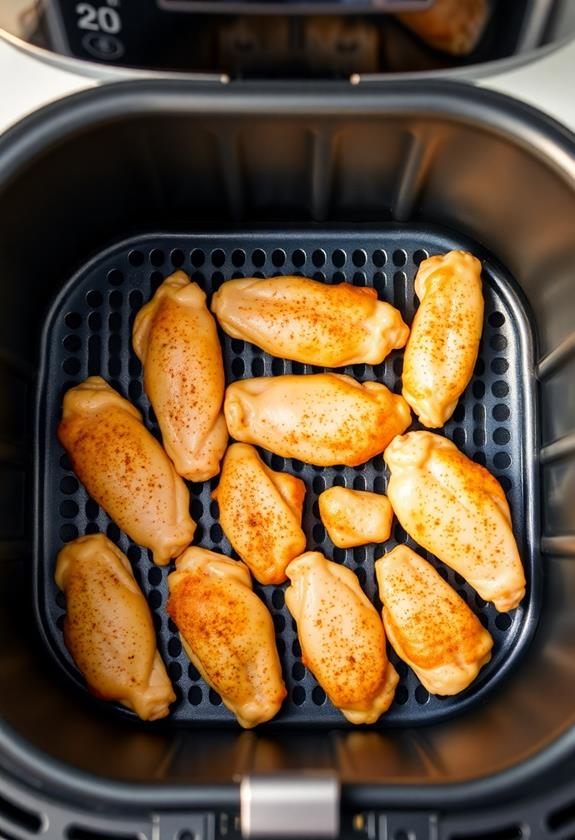 arrange wings in basket