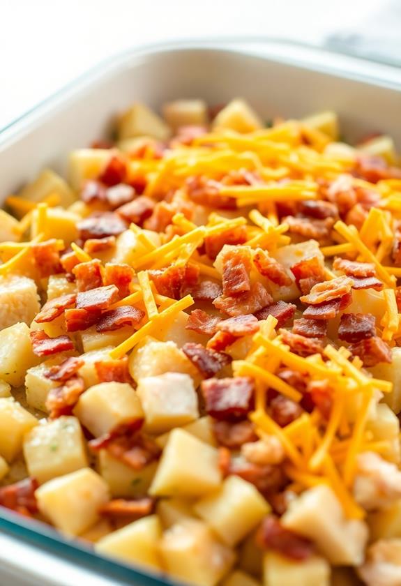 bacon and cheese topping