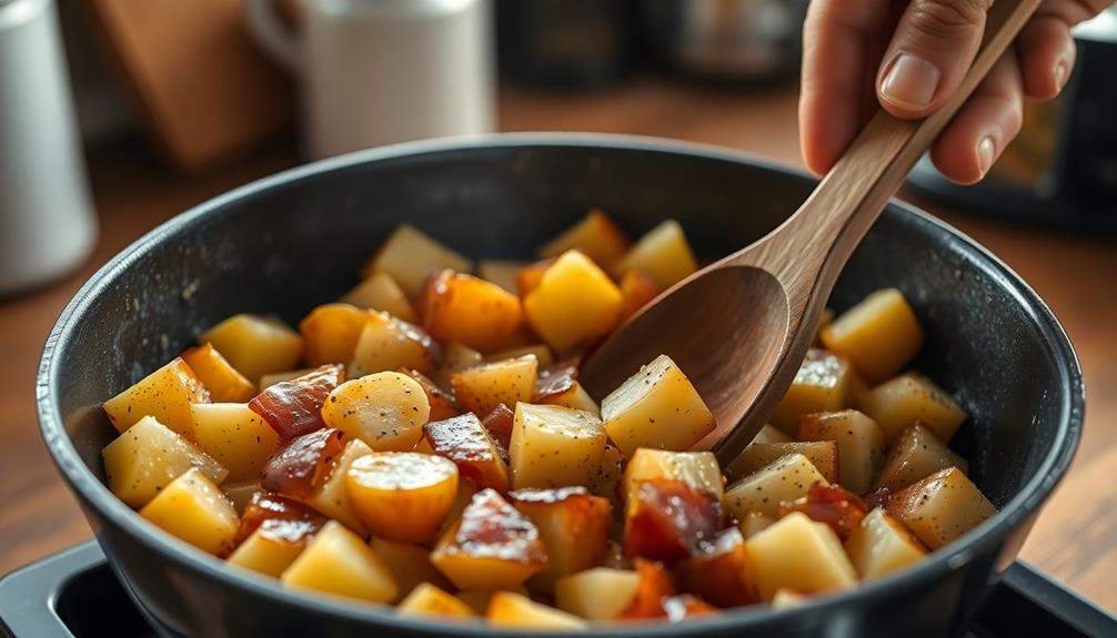 bacon fat coated potatoes