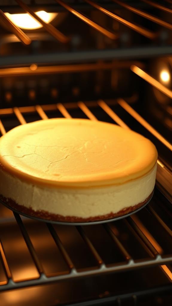 bake cheesecake until wobbly