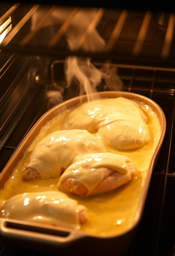 bake chicken until bubbly