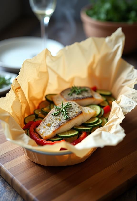 baked fish in parchment