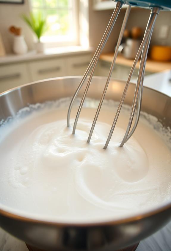 beat egg whites foamy