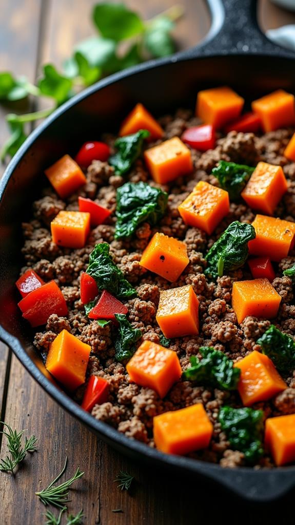 beef sweet potato skillet recipe