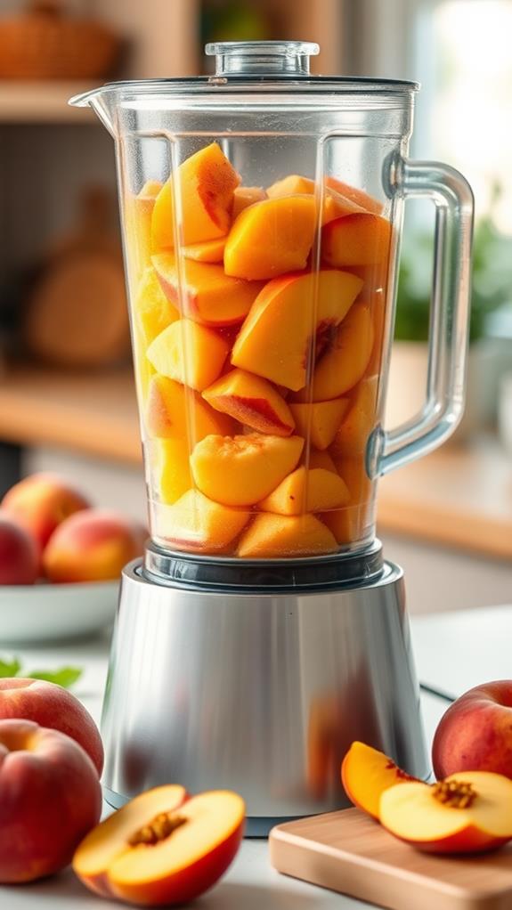 blend peaches until smooth