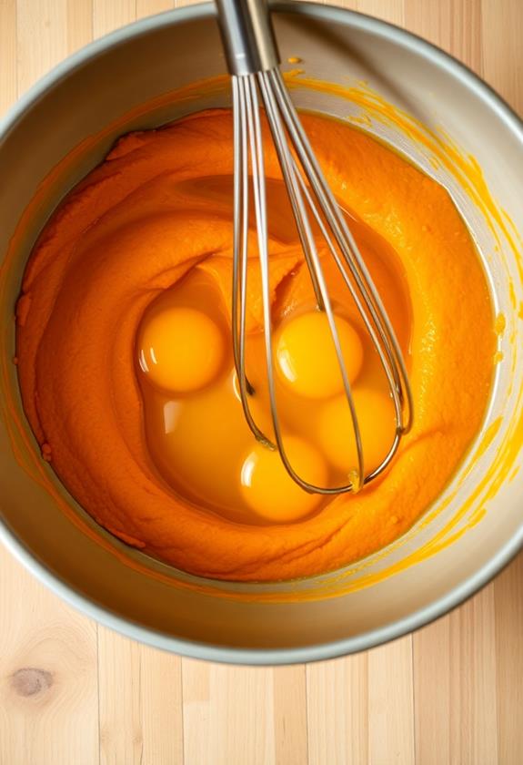 blend pumpkin oil eggs