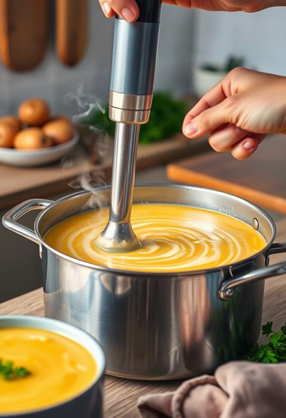 blend soup until smooth