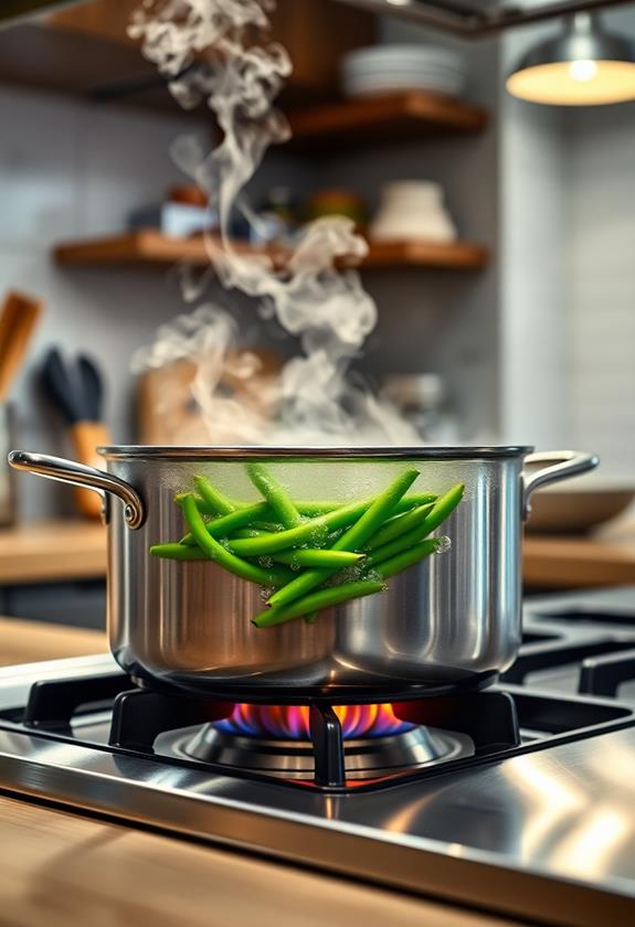 briefly boil green beans