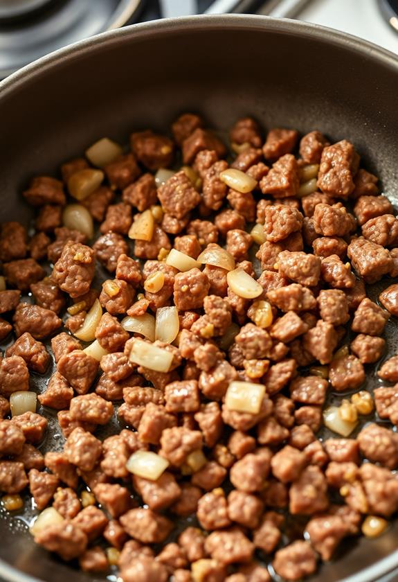 brown beef with garlic