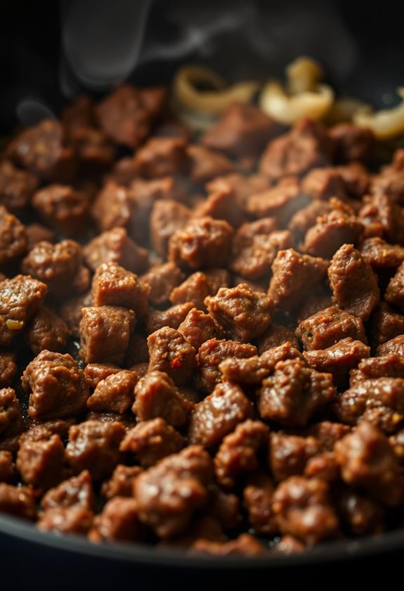 brown beef with spices