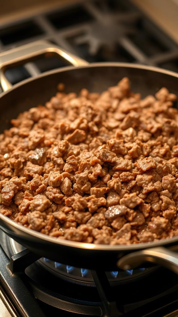 brown ground beef thoroughly