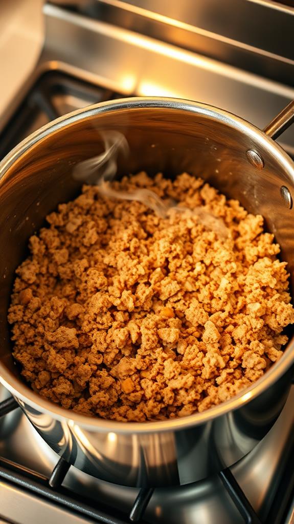 brown ground turkey thoroughly