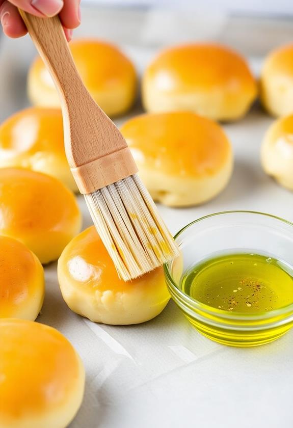 brush buns with garlic