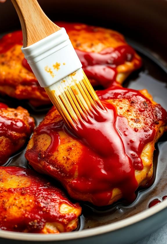 brush chicken with sauce