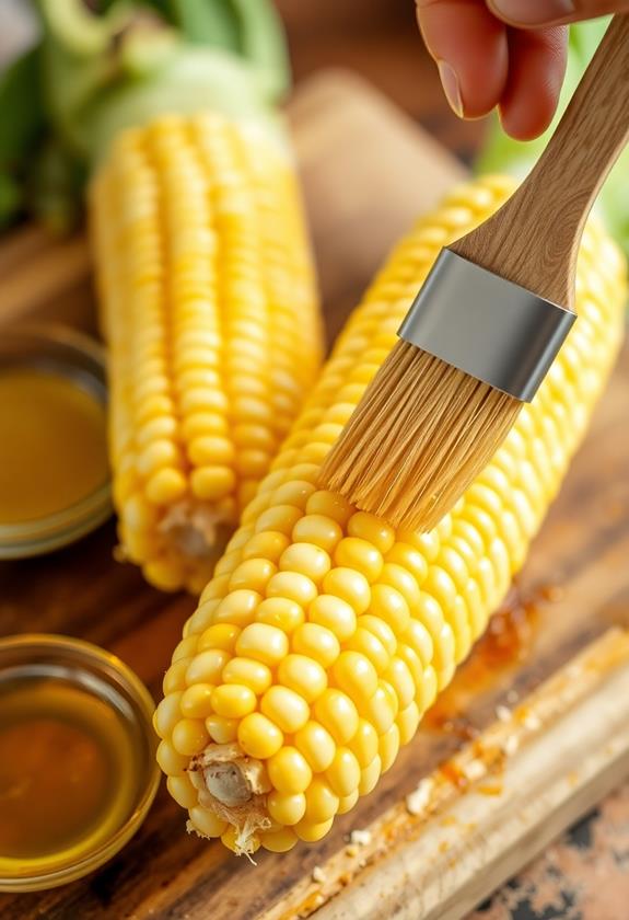 brush corn with oil