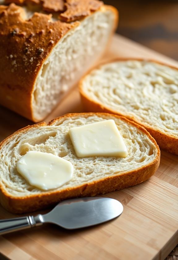 butter sourdough bread slices