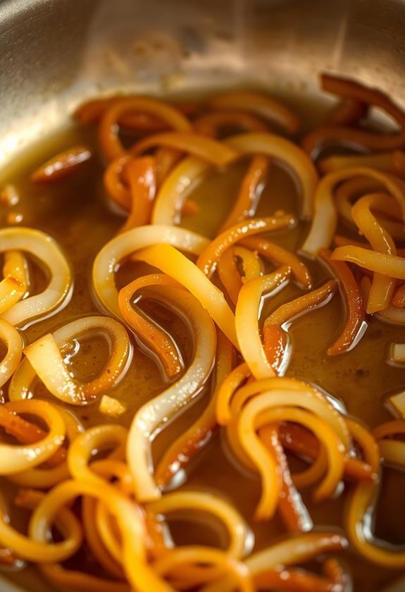 caramelize onions in skillet