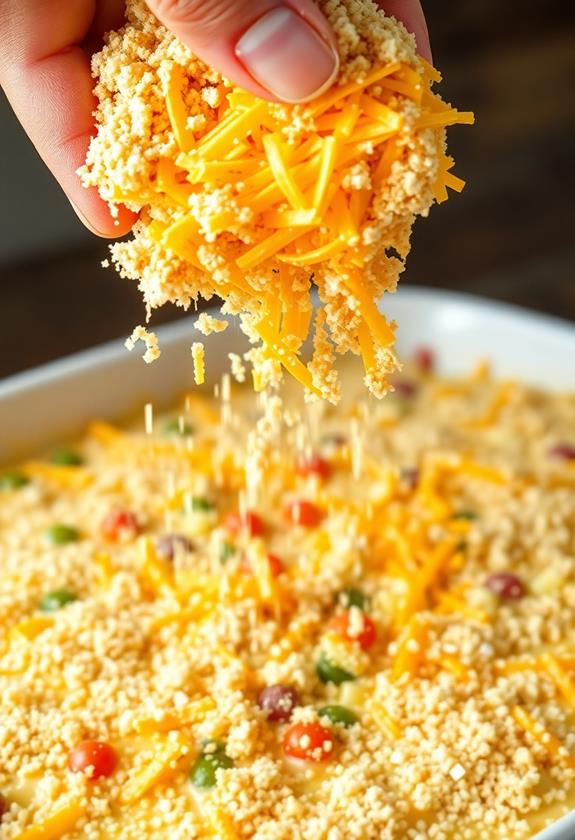 cheese and breadcrumbs addition