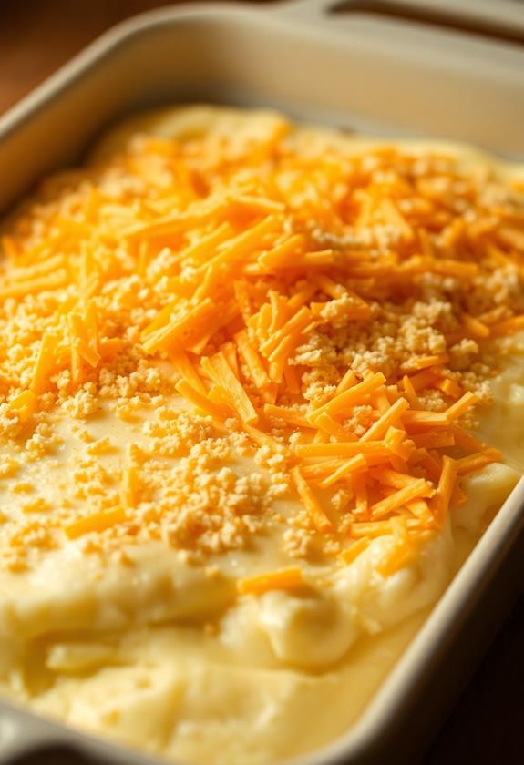 cheese and breadcrumbs topping