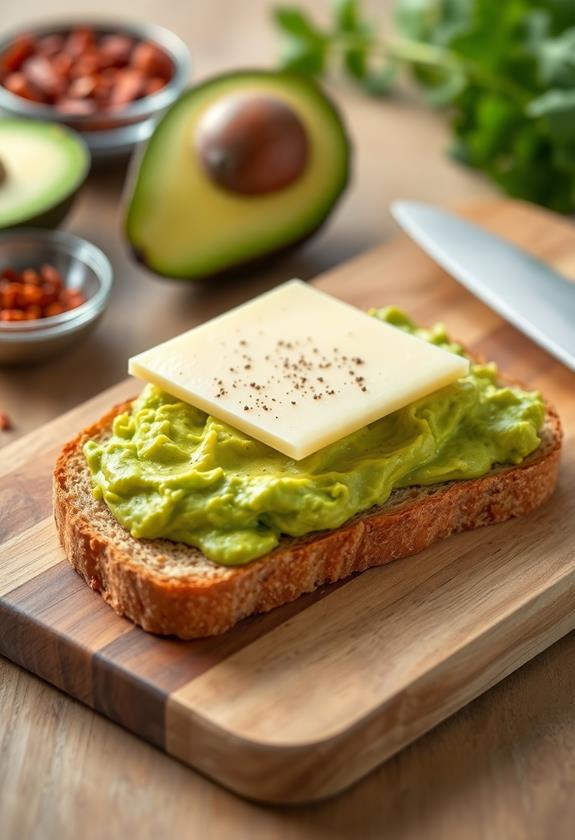 cheese on avocado topping