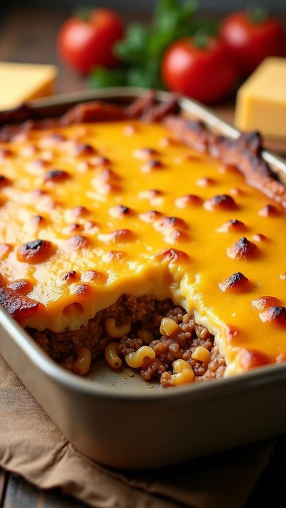 cheesy beef pasta bake