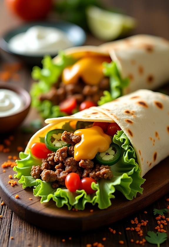 cheesy beef wrap recipe