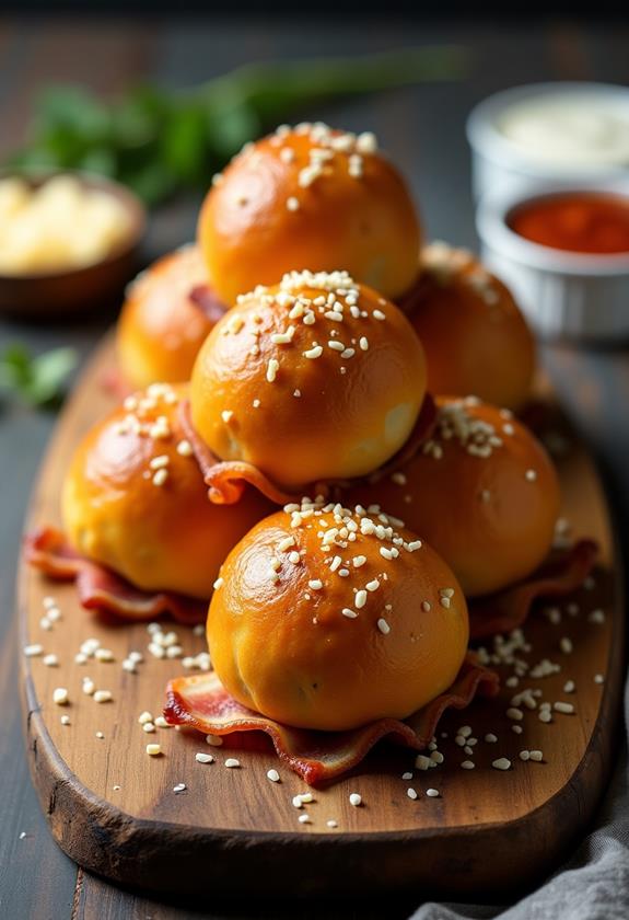 cheesy garlic bacon bombs