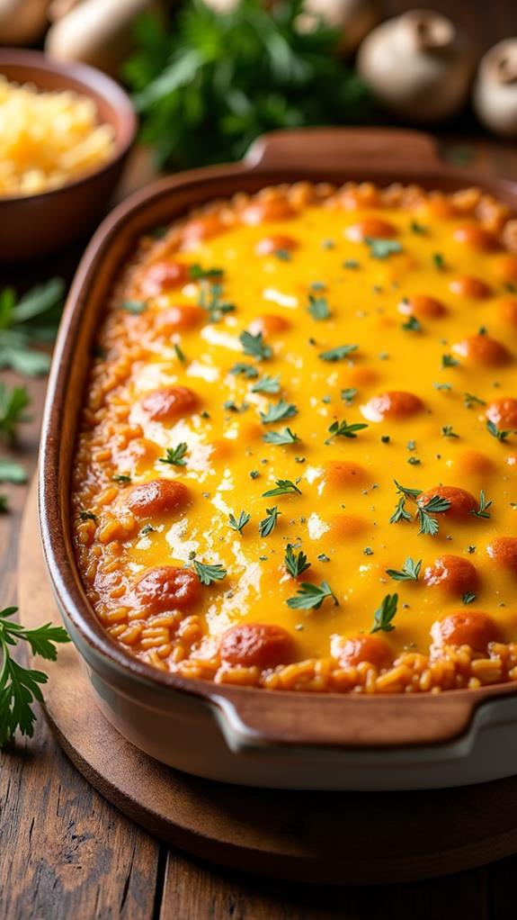 cheesy hamburger rice casserole