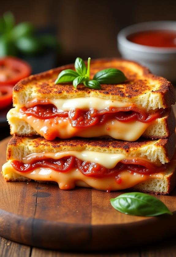 cheesy pizza sandwich delight