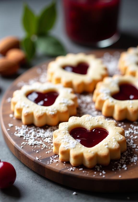 cherry almond linzer cookies