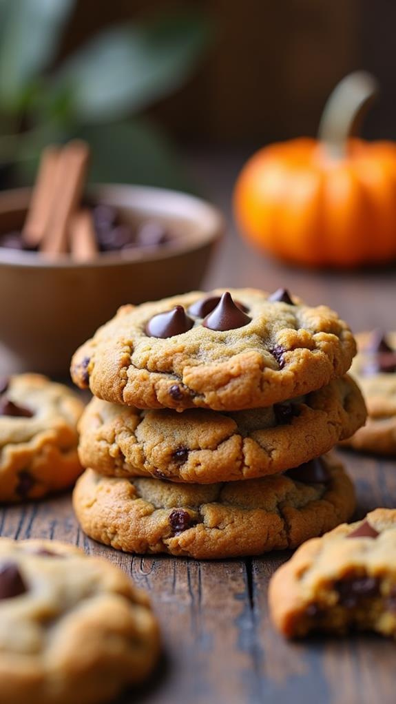 chewy pumpkin chocolate chip cookies