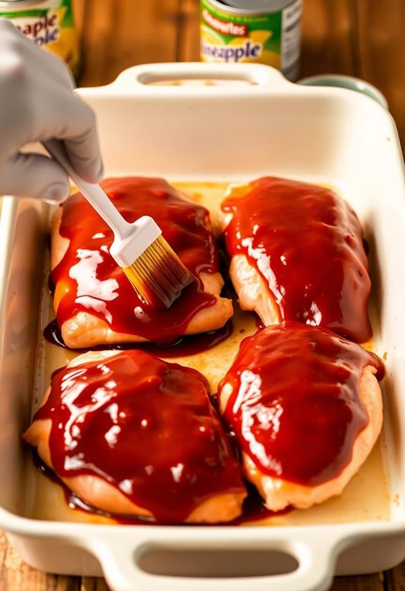 coat chicken barbecue sauce