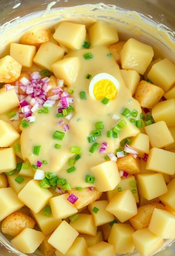 coat potatoes dressing step