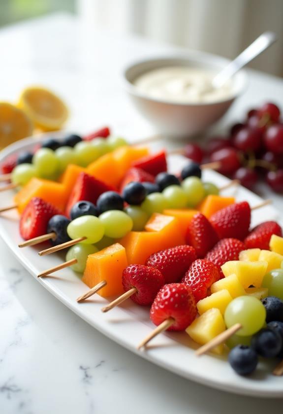 colorful skewered fruit treats