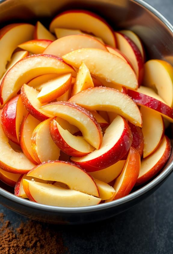 combine apples and sugar