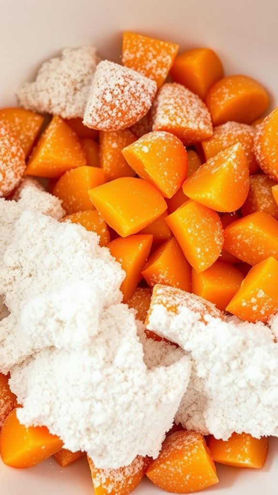 combine apricots and sugar