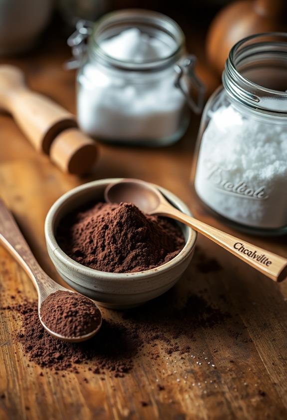 combine cocoa with sugar