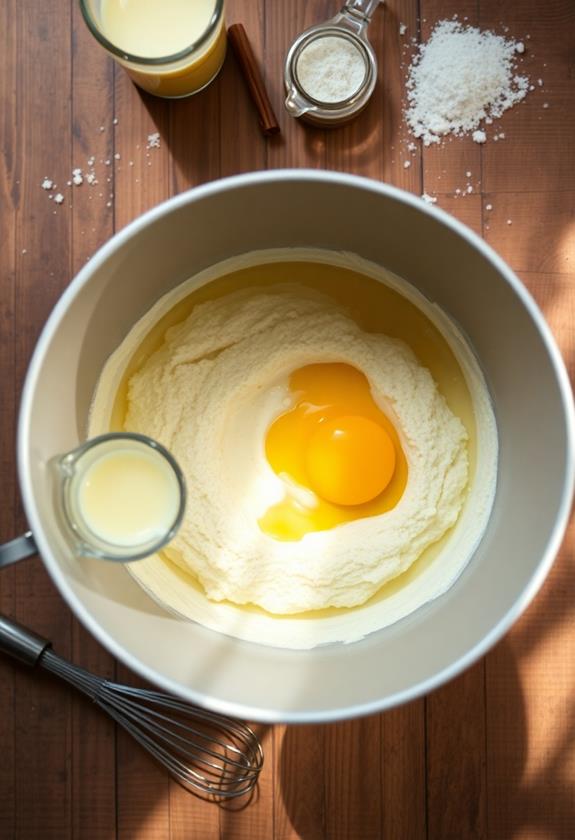 combine eggs vanilla buttermilk