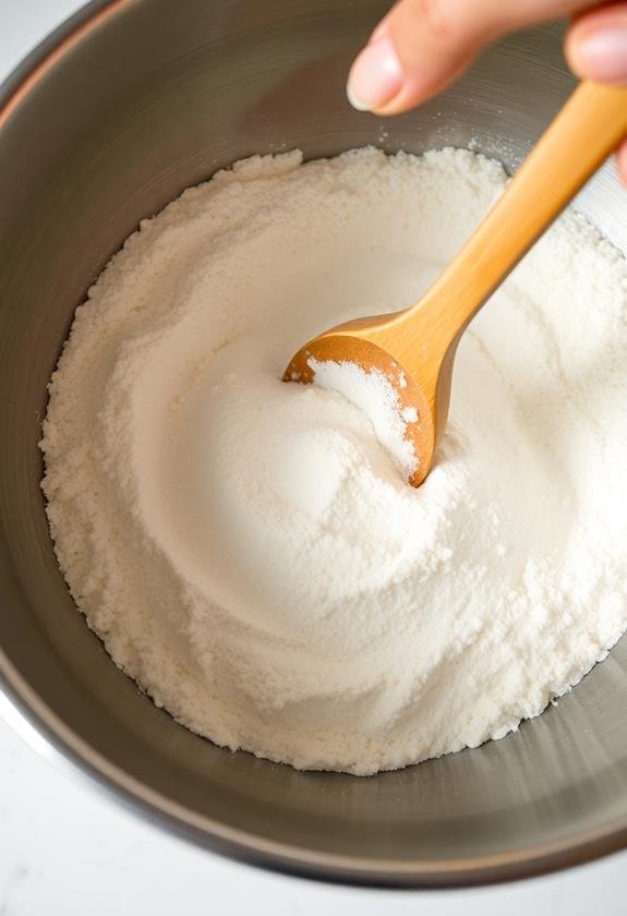 combine flour and baking powder