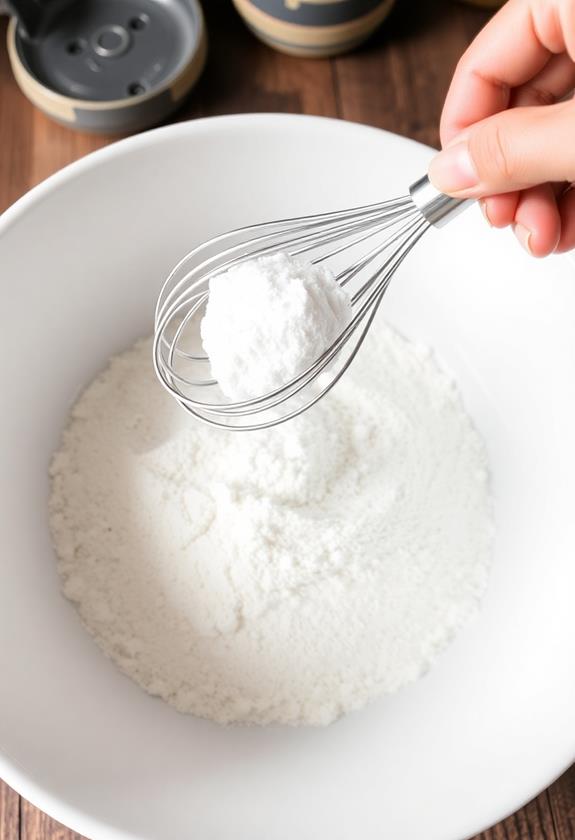 combine flour and baking soda