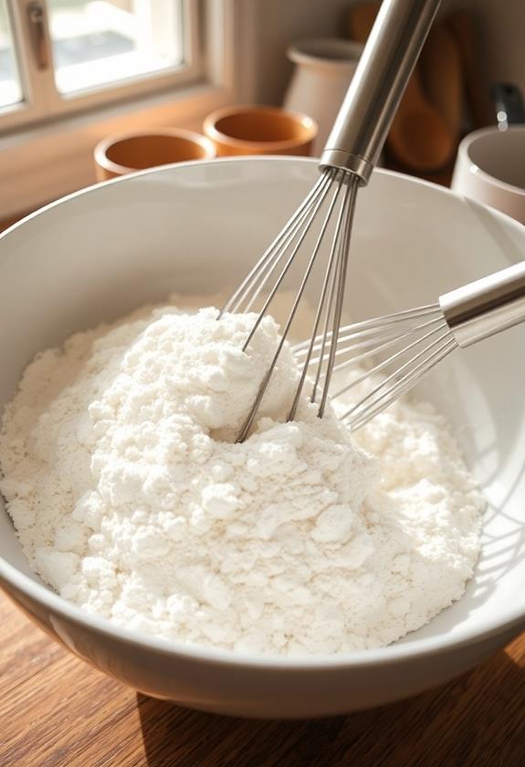 combine flour and baking soda