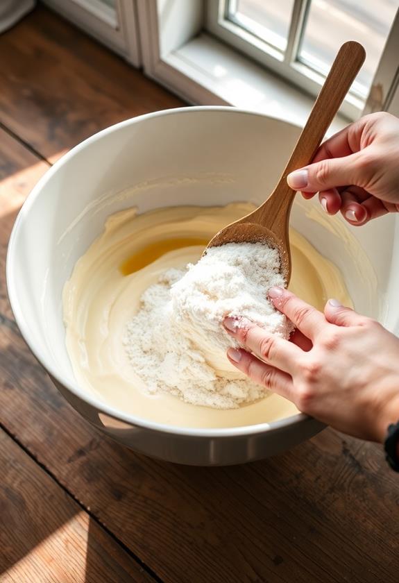 combine flour and salt